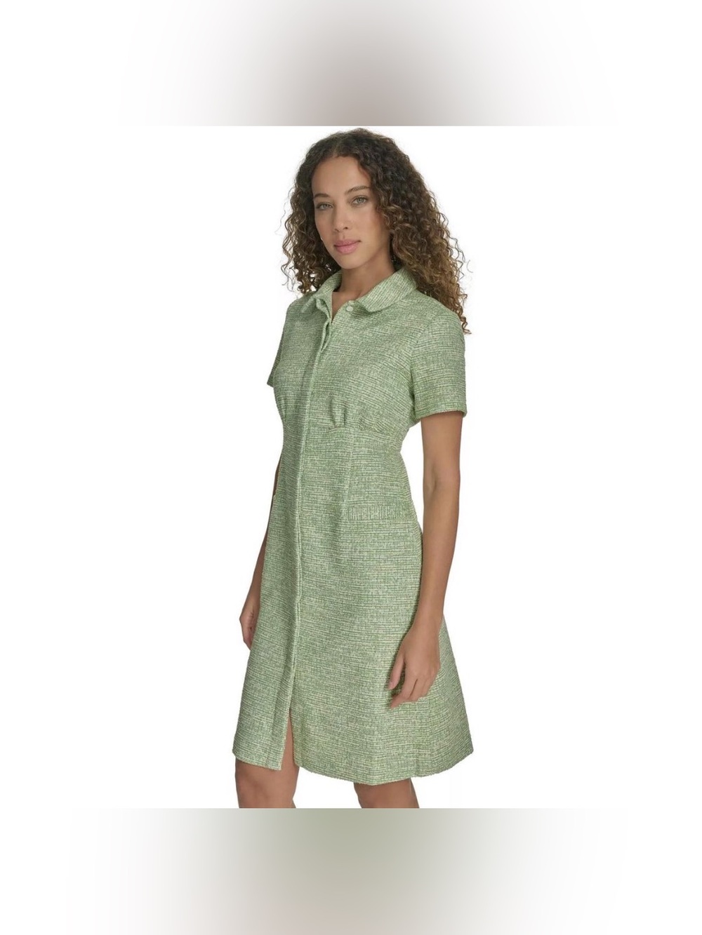 Calvin Klein button down Midi sheath dress. Size 12. NWT. Pastel Green.